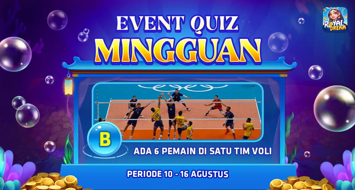 Pengumuman pemenang kuis trivia voli Royal Dream 10–16 Agustus 2026