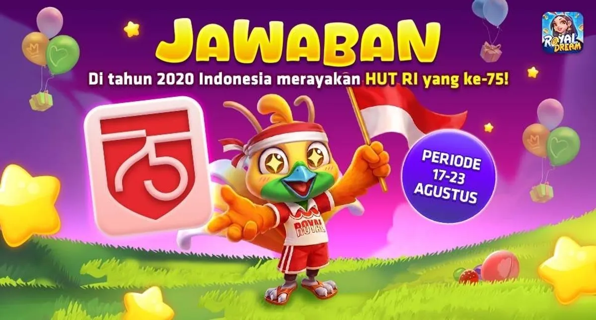 Pengumuman pemenang kuis HUT RI Royal Dream 17–23 Agustus 2026